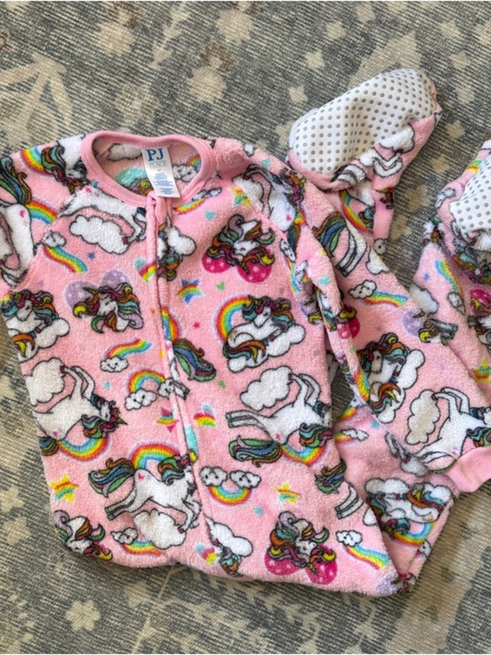 ✨5/$25✨Pink Unicorn & Rainbow Fleece One-Piece Pajamas